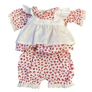 Cabbage Patch Red White Vintage Kitchen Lace Doll‎ Dress Bloomers Shorts Coleco